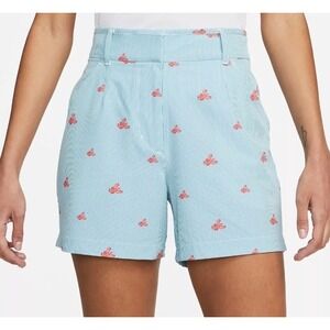 New NIKE Dri-Fit Women Golf Shorts Stripe Green/Pink Lobster Stretch Small‎ Zip